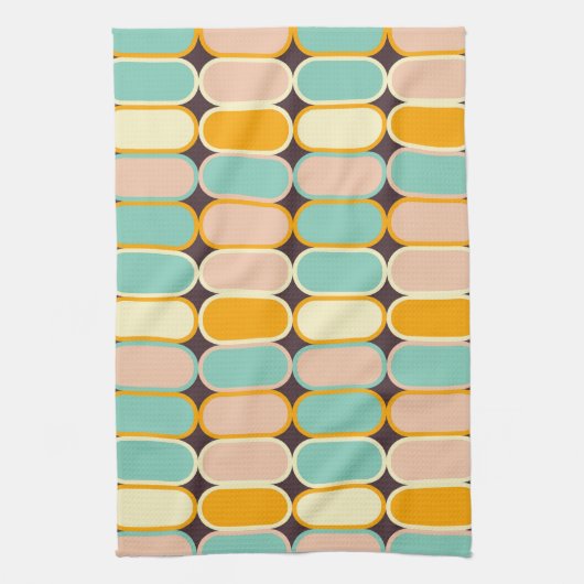 Retro geometric pattern with vertical ovals theedoek (Verticaal)