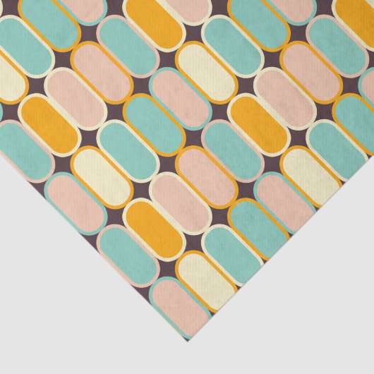 Retro geometric pattern with vertical ovals tissuepapier (Detail)
