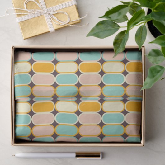 Retro geometric pattern with vertical ovals tissuepapier (Geschenk)