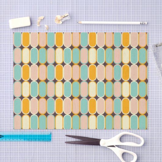 Retro geometric pattern with vertical ovals tissuepapier (Craft)