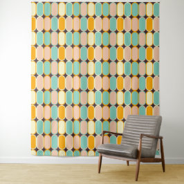Retro geometric pattern with vertical ovals wandkleed