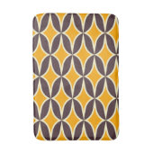 Retro geometric pattern yellow and brown leaf badmat (Voorkant Verticaal)