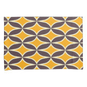 Retro geometric pattern yellow and brown leaf kussensloop (Voorkant-Rechts)