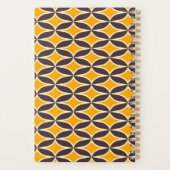 Retro geometric pattern yellow and brown leaf planner (Achterkant)