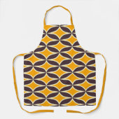 Retro geometric pattern yellow and brown leaf schort (Voorkant)