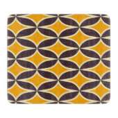 Retro geometric pattern yellow and brown leaf snijplank (Voorkant)