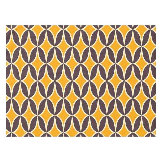 Retro geometric pattern yellow and brown leaf tafelkleed (Voorkant (Horizontaal))