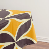 Retro geometric pattern yellow and brown leaf tafelkleed (Voorbeeld)
