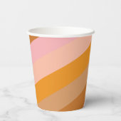 Retro Geometric Pink Oranje Custom Vrijgezellenfee Papieren Bekers (Achterkant)