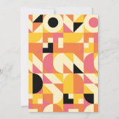 Retro Geometric Pink Oranje Yellow Vrijgezellenfee Kaart (Achterkant)