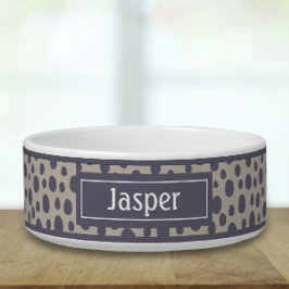 Retro Geometric Print Pet Bowl Voerbakje