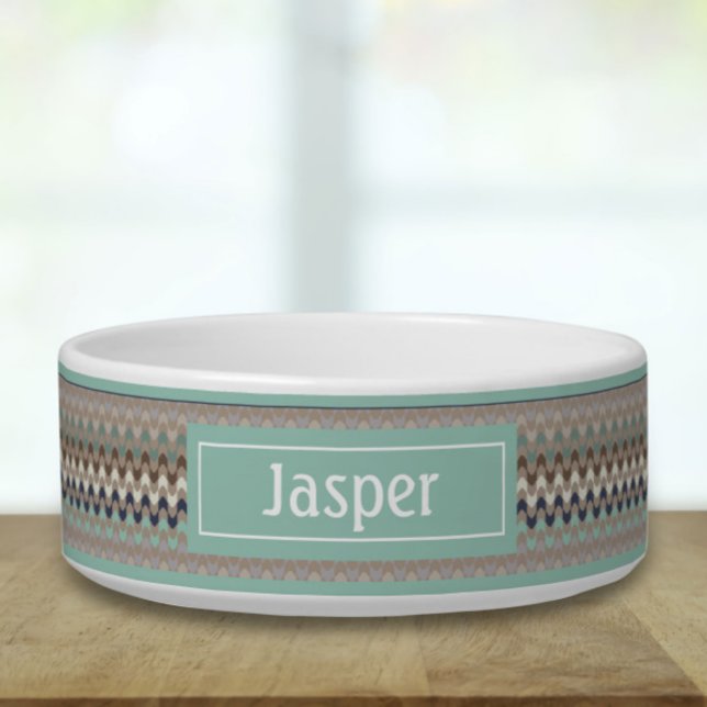 Retro Geometric Print Pet Bowl Voerbakje (Creator heeft geüpload)