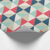 Retro Geometric Red en Blue Triangles Pattern Cadeaupapier (Hoek)