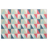 Retro Geometric Red en Blue Triangles Pattern Stof (Fat Quarter)