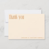 Retro Geometric roze Terracotta Custom Wedding Bedankkaart (Voorkant)