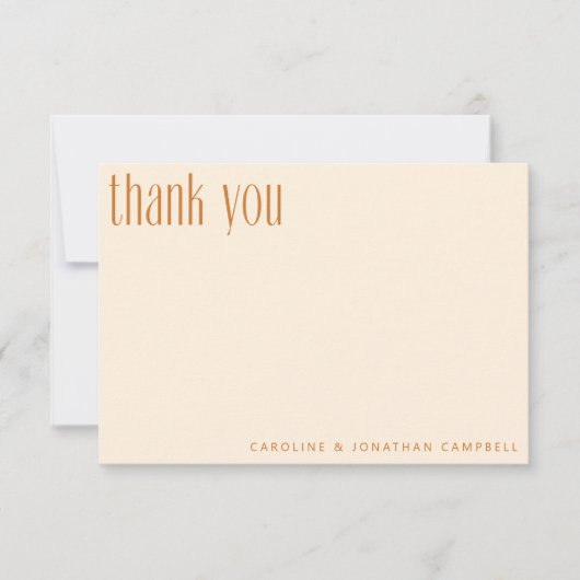 Retro Geometric roze Terracotta Custom Wedding Bedankkaart (Voorkant)