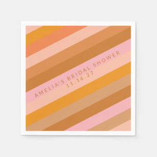 Retro Geometric roze Terracotta Vrijgezellenfeest  Servet