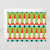 Retro Geometric Santa Briefkaart (Voorkant / Achterkant)