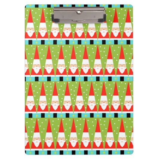 Retro Geometric Santa Clipboard Klembord (Voorkant)