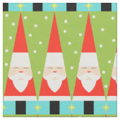 Retro Geometric Santa Combed Cotton Fabric Stof (Close Up)