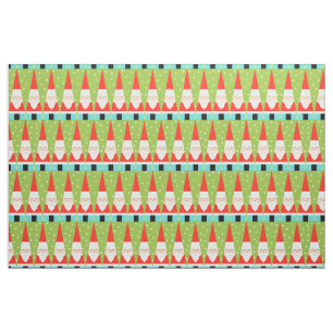 Retro Geometric Santa Combed Cotton Fabric Stof