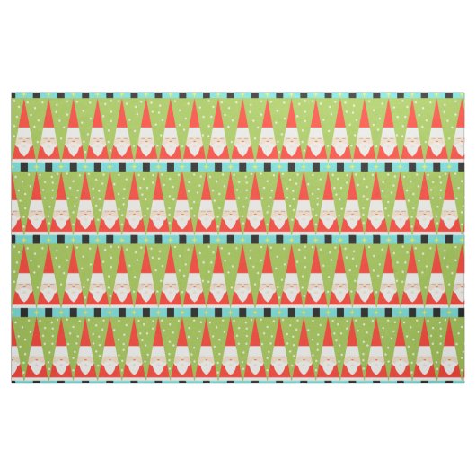 Retro Geometric Santa Combed Cotton Fabric Stof (Fat Quarter)