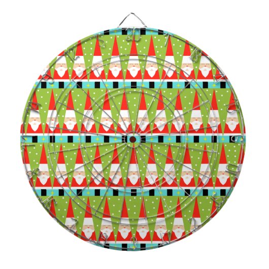 Retro Geometric Santa Dartboard Dartbord (Voorkant)