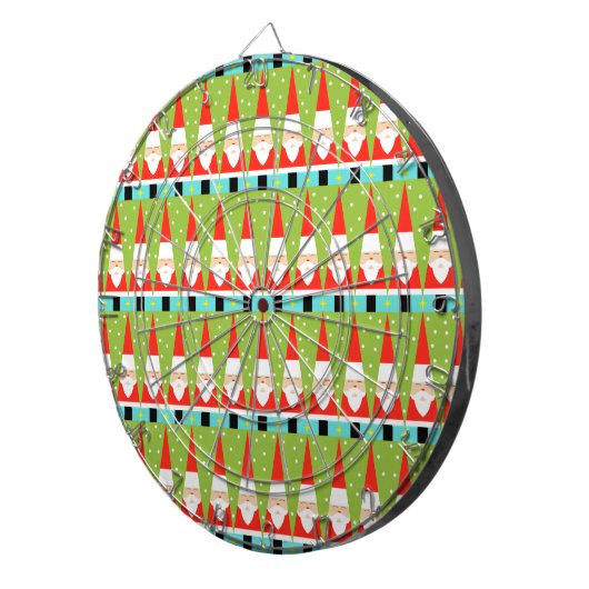 Retro Geometric Santa Dartboard Dartbord (Voorkant Rechts)