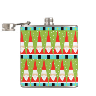 Retro Geometric Santa Flask Heupfles