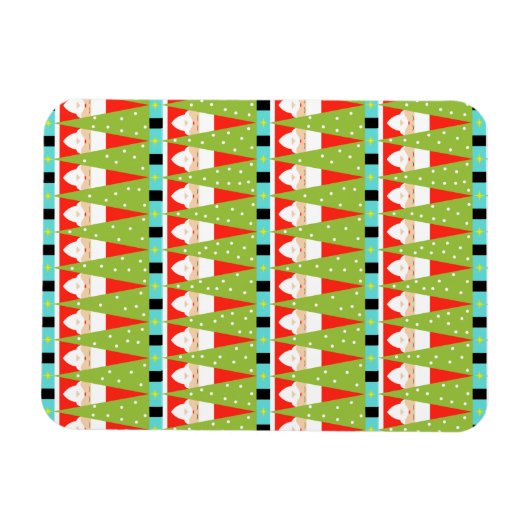 Retro Geometric Santa Flexible Magnet Magneet (Horizontaal)