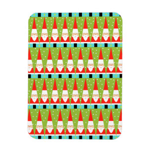 Retro Geometric Santa Flexible Magnet Magneet
