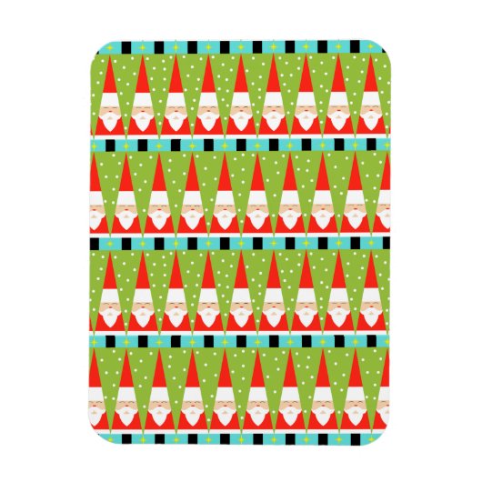 Retro Geometric Santa Flexible Magnet Magneet (Verticaal)