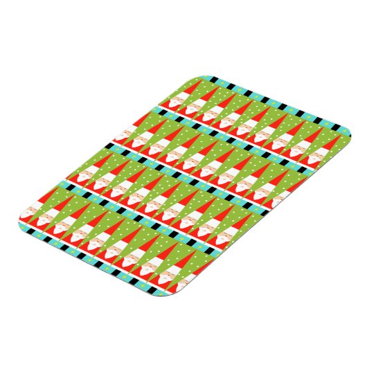 Retro Geometric Santa Flexible Magnet Magneet (Linkerzijde)