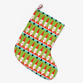 Retro Geometric Santa Kerstmis stoppen Grote Kerstsok (Voorkant (Hangend))