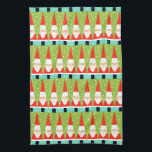 Retro Geometric Santa Kitchen Towel Theedoek<br><div class="desc">Hoe je het ook bekijkt, deze Retro Geometric Santa Kitchen Towel is puur vakantiewaanzin. Het zijn rijen Santas. Nee, het zijn rijen kerstbomen. Nee, het zijn rijen Santas gevormd als kerstbomen en rijen roomgroene kerstbomen met witte poka stippen. Het is kitschy. Het is kleurrijk. En als je je niet in...</div>
