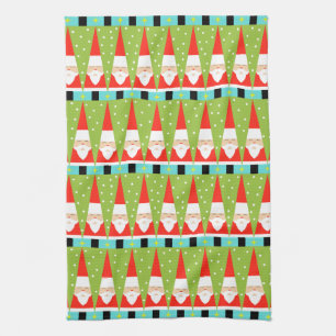 Retro Geometric Santa Kitchen Towel Theedoek