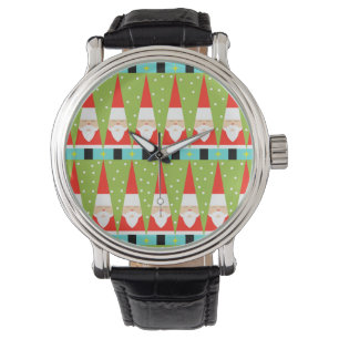 Retro Geometric Santa Leather Watch Horloge