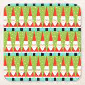 Retro Geometric Santa Paper Onderzetters (Voorkant)
