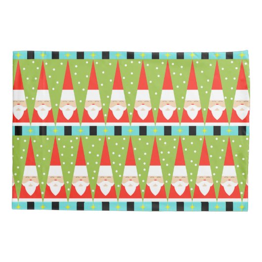 Retro Geometric Santa Pillowcase Kussensloop (Achterkant)
