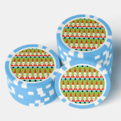 Retro Geometric Santa Poker Chips (Opstapeling)