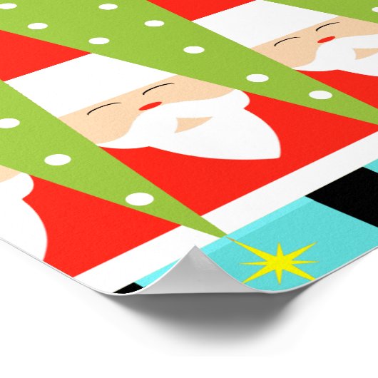 Retro Geometric Santa Poster (Hoek)
