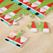 Retro Geometric Santa Puzzle Legpuzzel (Zijkant)