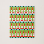 Retro Geometric Santa Puzzle Legpuzzel<br><div class="desc">Hoe je het ook bekijkt, deze Retro Geometric Santa Puzzle is pure vakantiegriezeligheid. Het zijn rijen Santas. Nee, het zijn rijen kerstbomen. Nee, het zijn rijen Santas gevormd als kerstbomen en rijen roomgroene kerstbomen met witte poka stippen. Het is kitschy. Het is kleurrijk. En als je je niet in de...</div>