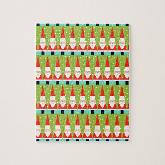 Retro Geometric Santa Puzzle Legpuzzel (Verticaal)