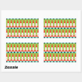 Retro Geometric Santa Rectangle Stickers (Vel)