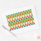 Retro Geometric Santa Rectangle Stickers (Envelop)