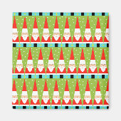 Retro Geometric Santa Square Magnet (Voorkant)