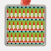 Retro Geometric Santa Square Ornament (Voorkant)