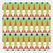 Retro Geometric Santa Square Stickers (Voorkant)