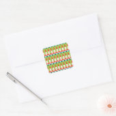Retro Geometric Santa Square Stickers (Envelop)